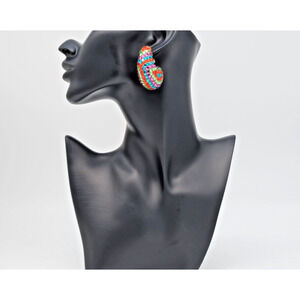 Richard Kerr Nautilus Shaped Multicolor Crystal Paved Pair of Clip Earrings